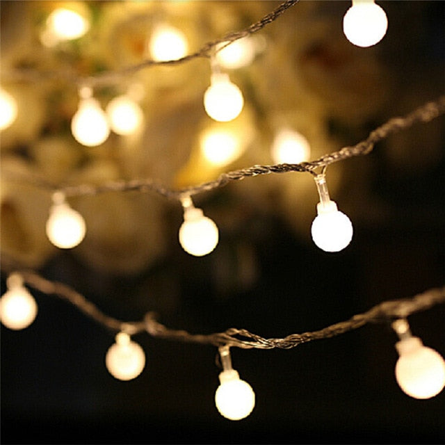 Cherry Balls Fairy String Decorative Lights Battery Operated Wedding Christmas Outdoor Patio Garland Decoration