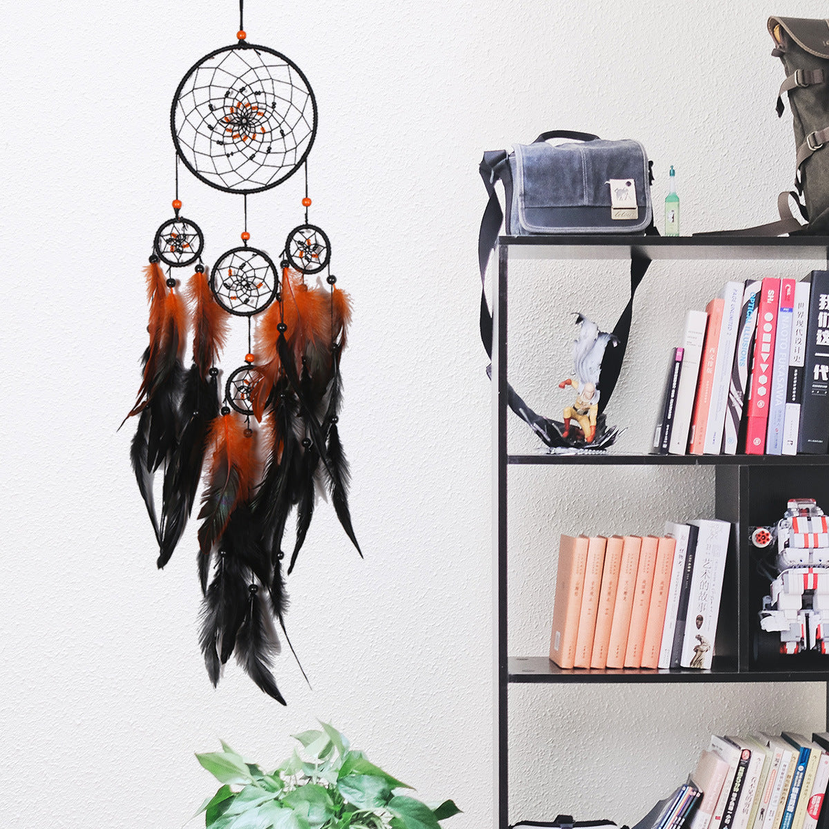 Dark Department New Five-Ring Dream Catcher Feather Pendant Nordic Style Fashion Home Wind Chime Dream Catcher Pendant