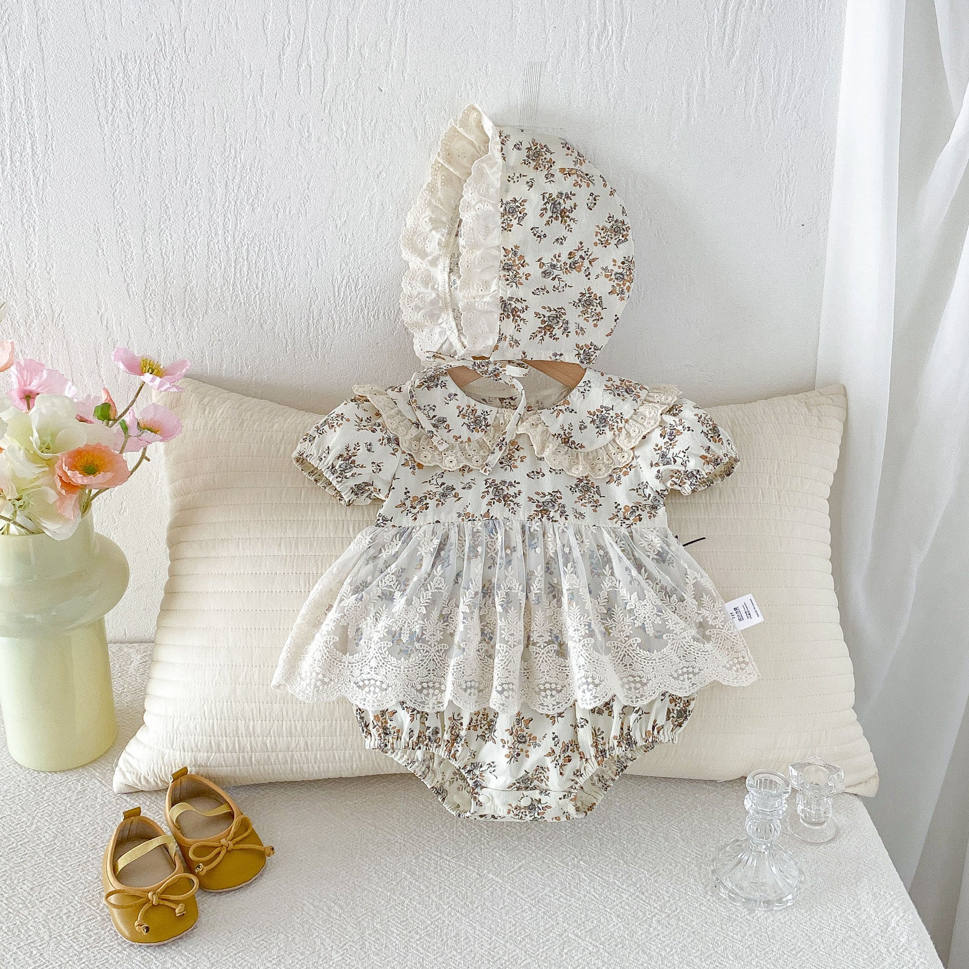Cute Floral Print Summer Lightweight Romper Dress for Baby Girls Cotton A-Class Baby Clothes