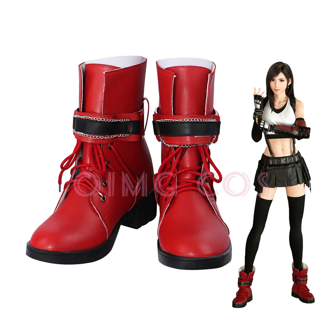 Final Fantasy Tifa Lockhart Cosplay Shoes Anime Chinese Style Halloween for men Game