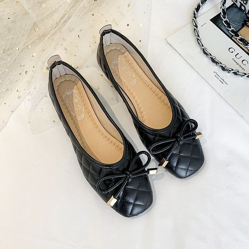 Women's Summer New Style Single Shoes Korean Flat Bottom Shallow Mouth Fairy Casual Single Shoes