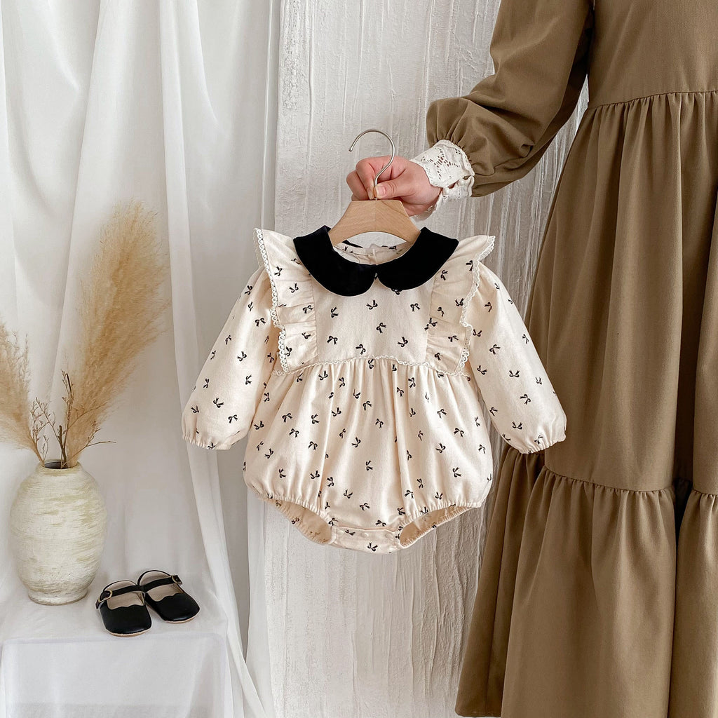 Cute Baby Clothes Spring Autumn Outfit for Girls, Baby Romper, Newborn Bodysuit, 100-Day Celebration Wear, A-Class Infant Clothing
