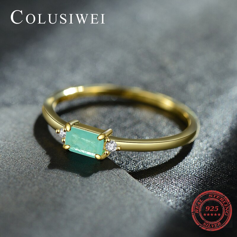 Colusiwei 925 Sterling Silver Mysterious Paraiba Tourmaline Fashion Rings for Women Engagement Wedding Finger Rings Fine Jewelry