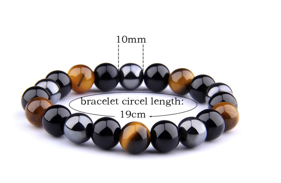 New all-match men's6mm 8mm 10mm tiger's eye obsidian hematite elastic bracelet