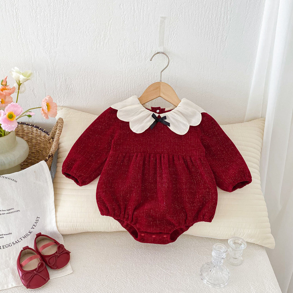 Baby Clothes Spring Autumn Bodysuit Full Moon 100 Days Birthday Princess Dress Newborn Girl Baby Onesie