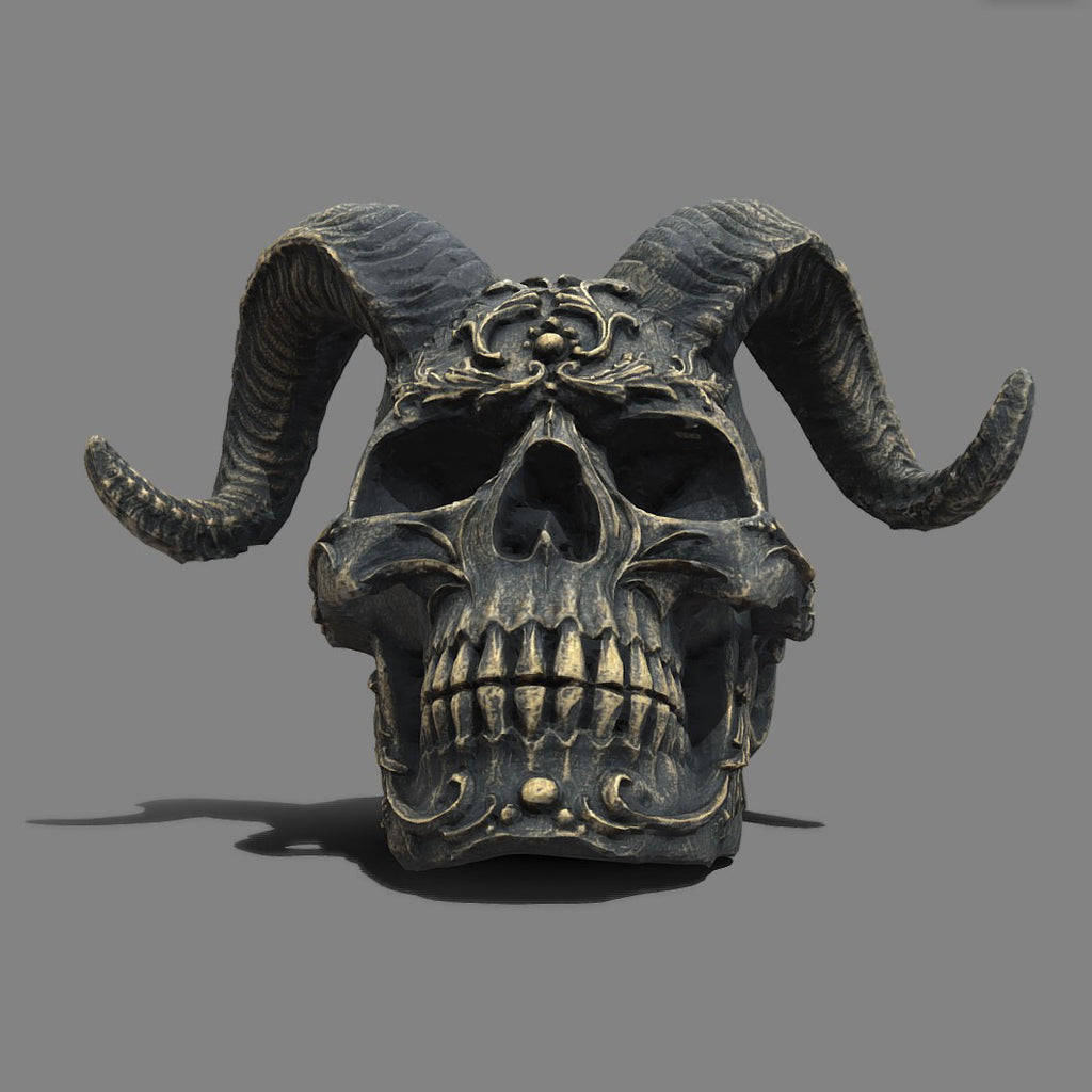 Ram horns skull dark gothic style punk style satanic sculpture crafts ornaments