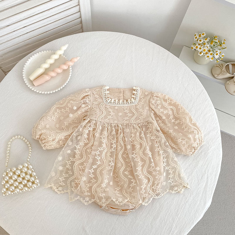 Baby Clothes Bodysuit Spring Autumn Girls Princess Romper Dress Princess Birthday Outfit Newborn Onesie