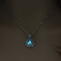 Luminous Glowing In The Dark Moon Lotus Flower Shaped Pendant Necklace For Women