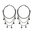 Sweet punk style black pentagonal star earrings Gothic dark earrings