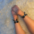 PU Punk Gothic Leather Anklet Adjustable Butterfly Knot Versatile Decorative Footwear Accessory