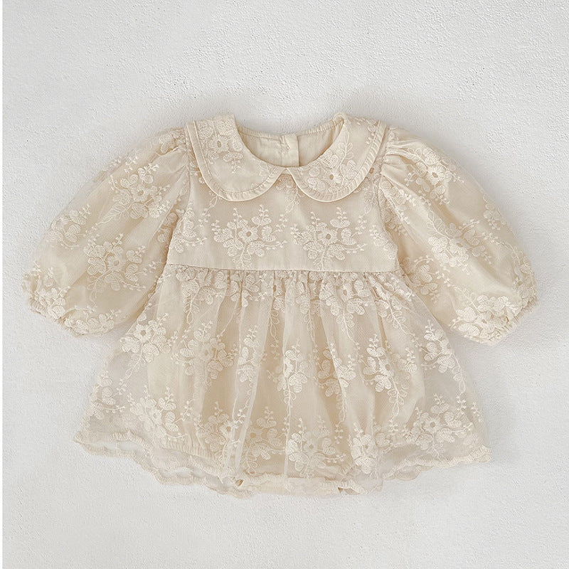 Spring and Autumn Baby Clothes, Baby Girl Romper, Princess Dress, Crawling Suit, Tulle 1st Birthday Dress, Newborn Onesie