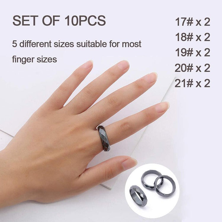 Fashion And Popular Trinkets Magnetic Hematite And Magnetite Ring Jewelry