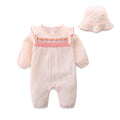 Baby Spring Autumn New Cotton Romper with Flower Embroidery for Girls, Infant Bodysuit Crawling Clothes