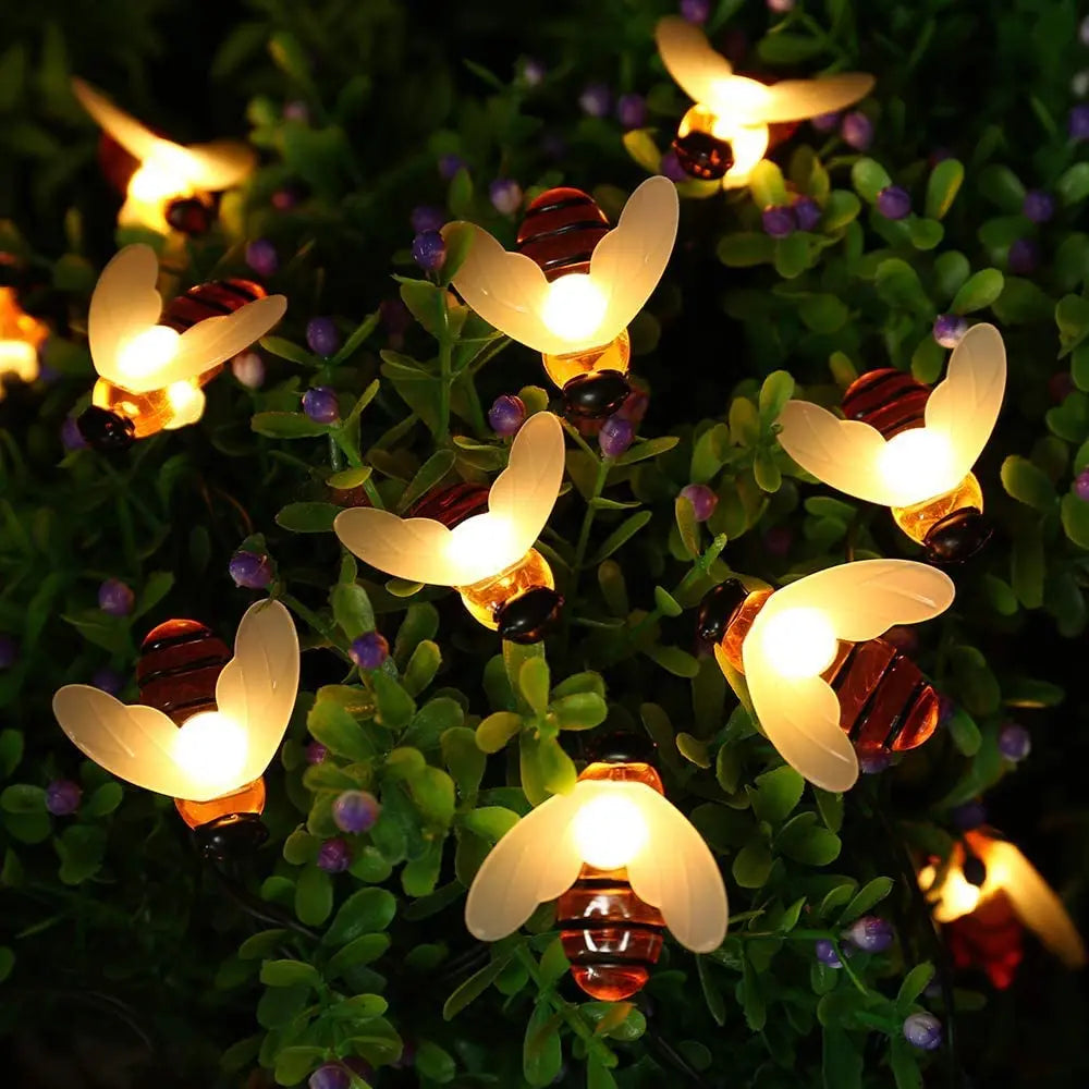 Holiday Light  Christmas Tree Decoration Outdoor Garland Solar Lamp Bee20/30/50led 8Mode For Wedding Party Garden Balcony Fairy