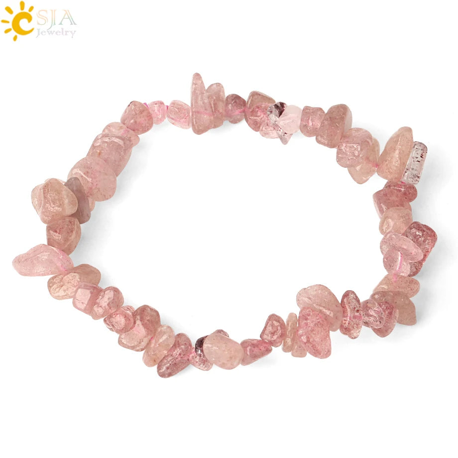 Irregular Chips Natural Stone Bracelet Asymmetry Beads Crystal Quartz