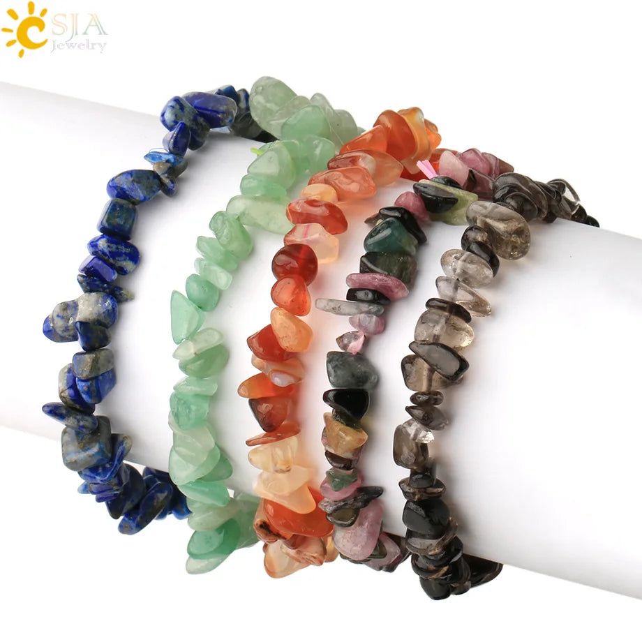 Irregular Chips Natural Stone Bracelet Asymmetry Beads Crystal Quartz