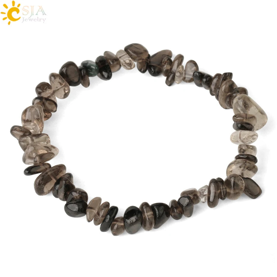 Irregular Chips Natural Stone Bracelet Asymmetry Beads Crystal Quartz