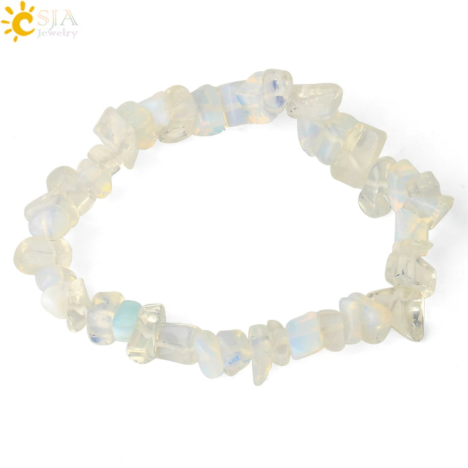 Irregular Chips Natural Stone Bracelet Asymmetry Beads Crystal Quartz