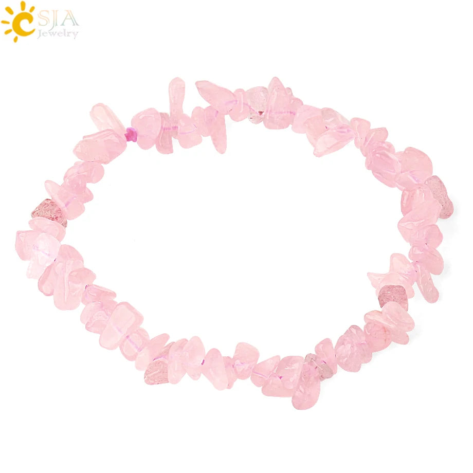 Irregular Chips Natural Stone Bracelet Asymmetry Beads Crystal Quartz