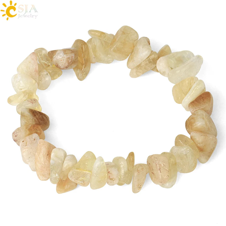 Irregular Chips Natural Stone Bracelet Asymmetry Beads Crystal Quartz
